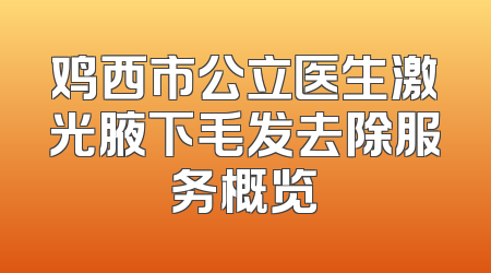 鸡西市公立医生激光腋下毛发去除服务概览