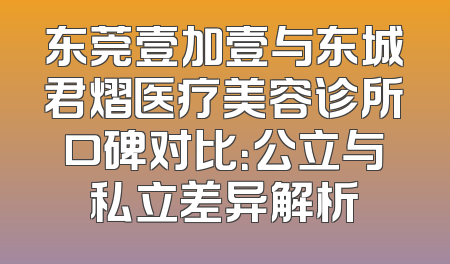东莞壹加壹与东城君熠医疗美容诊所口碑对比：公立与私立差异解析