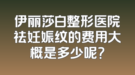 伊丽莎白整形医院祛妊娠纹的费用大概是多少呢？