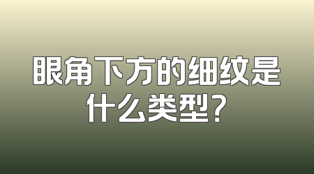 眼角下方的细纹是什么类型？