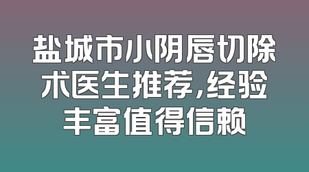 盐城市小阴唇切除术医生推荐，经验丰富值得信赖