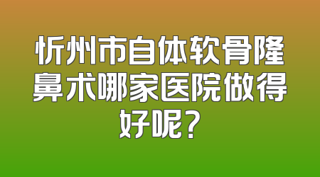 忻州市自体软骨隆鼻术哪家医院做得好呢？