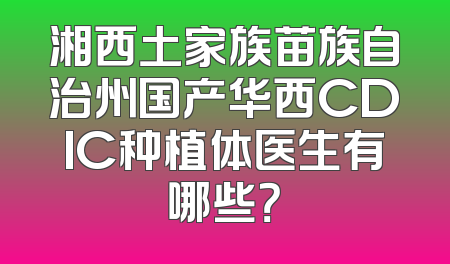 湘西土家族苗族自治州国产华西CDIC种植体医生有哪些？