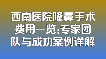 西南医院隆鼻手术费用一览：专家团队与成功案例详解