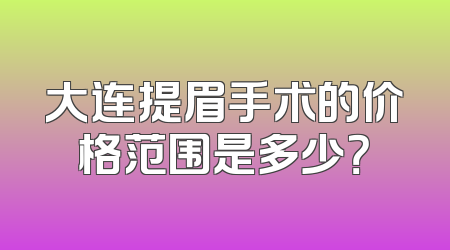 大连提眉手术的价格范围是多少？