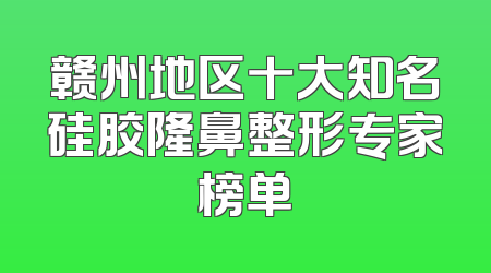 赣州地区十大知名硅胶隆鼻整形专家榜单