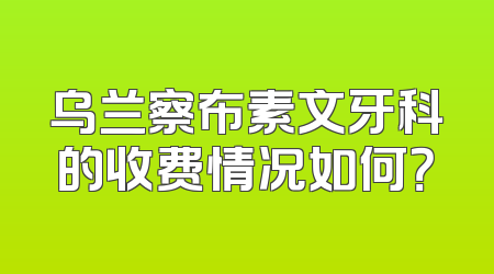 乌兰察布素文牙科的收费情况如何？