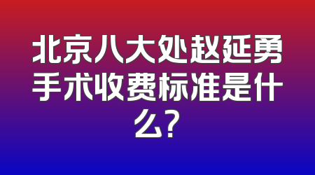 北京八大处赵延勇手术收费标准是什么？