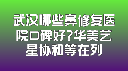武汉哪些鼻修复医院口碑好？华美艺星协和等在列