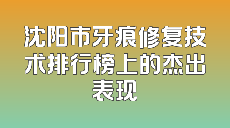 沈阳市牙痕修复技术排行榜上的杰出表现