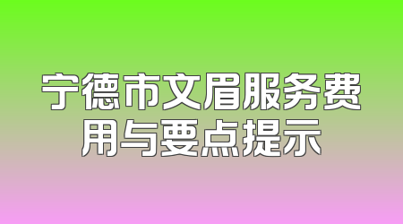宁德市文眉服务费用与要点提示