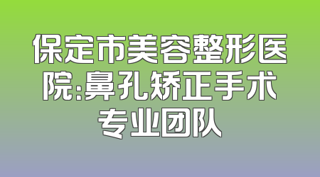 保定市美容整形医院：鼻孔矫正手术专业团队