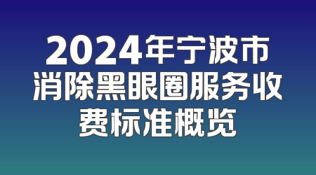 2024年宁波市消除黑眼圈服务收费标准概览