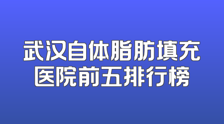 武汉自体脂肪填充医院前五排行榜