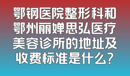 鄂钢医院整形科和鄂州丽婵思弘医疗美容诊所的地址及收费标准是什么？
