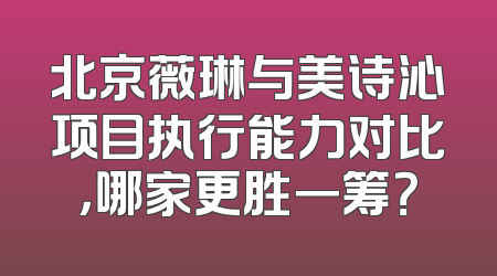 北京薇琳与美诗沁项目执行能力对比，哪家更胜一筹？