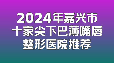 2024年嘉兴市十家尖下巴薄嘴唇整形医院推荐