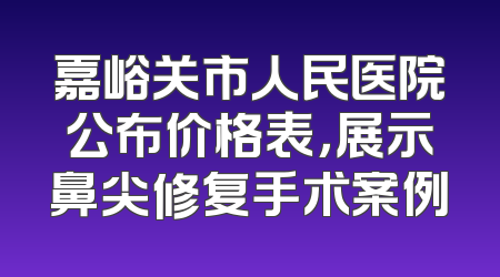 嘉峪关市人民医院公布价格表，展示鼻尖修复手术案例