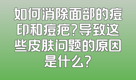 如何消除面部的痘印和痘疤？导致这些皮肤问题的原因是什么？
