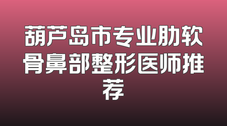 葫芦岛市专业肋软骨鼻部整形医师推荐