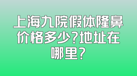 上海九院假体隆鼻价格多少？地址在哪里？