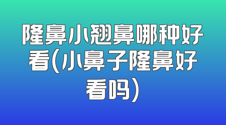 隆鼻小翘鼻哪种好看(小鼻子隆鼻好看吗)