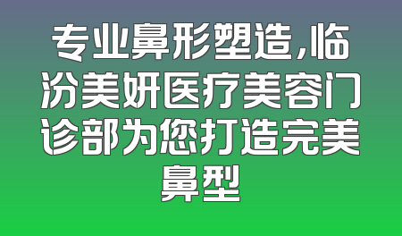 专业鼻形塑造，临汾美妍医疗美容门诊部为您打造完美鼻型