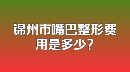 锦州市嘴巴整形费用是多少？