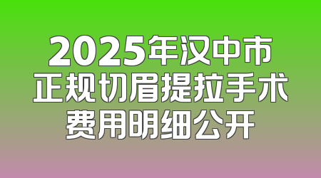 2025年汉中市正规切眉提拉手术费用明细公开