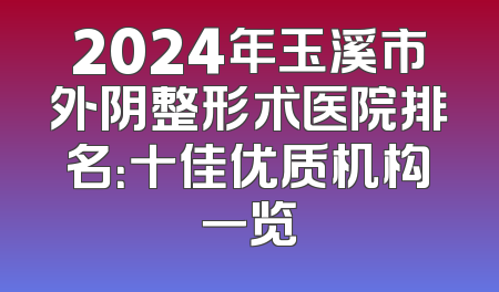 2024年玉溪市外阴整形术医院排名：十佳优质机构一览