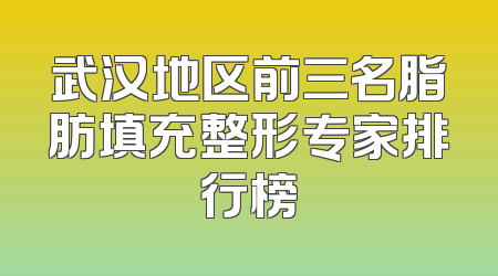 武汉地区前三名脂肪填充整形专家排行榜