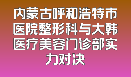 内蒙古呼和浩特市医院整形科与大韩医疗美容门诊部实力对决