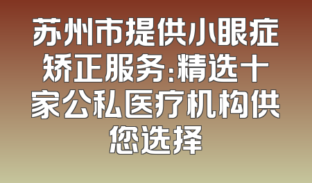 苏州市提供小眼症矫正服务：精选十家公私医疗机构供您选择
