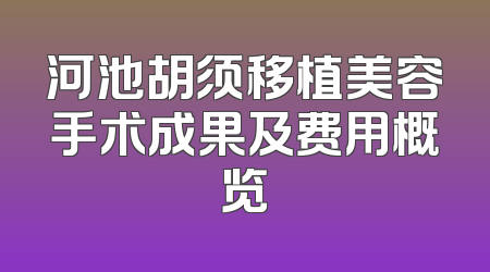 河池胡须移植美容手术成果及费用概览
