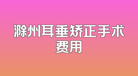 滁州耳垂矫正手术费用
