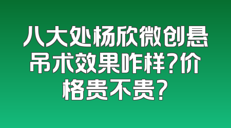 八大处杨欣微创悬吊术效果咋样？价格贵不贵？