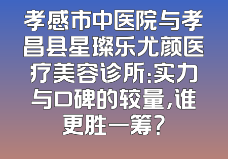 孝感市中医院与孝昌县星璨乐尤颜医疗美容诊所：实力与口碑的较量，谁更胜一筹？