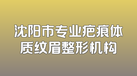 沈阳市专业疤痕体质纹眉整形机构