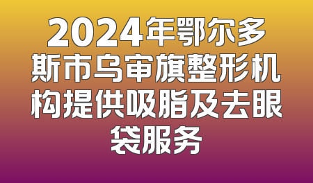 2024年鄂尔多斯市乌审旗整形机构提供吸脂及去眼袋服务