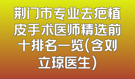 荆门市专业去疤植皮手术医师精选前十排名一览（含刘立琼医生）
