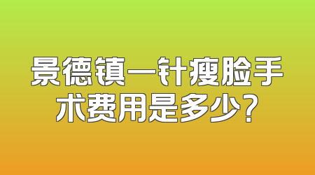 景德镇一针瘦脸手术费用是多少？