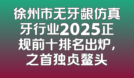 徐州市无牙龈仿真牙行业2025正规前十排名出炉，之首独占鳌头