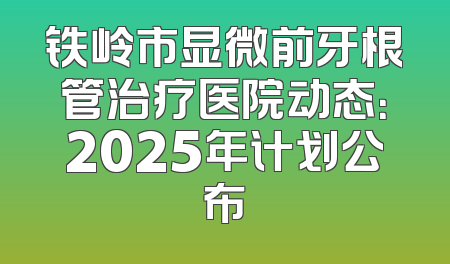 铁岭市显微前牙根管治疗医院动态：2025年计划公布