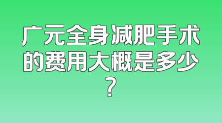 广元全身减肥手术的费用大概是多少？