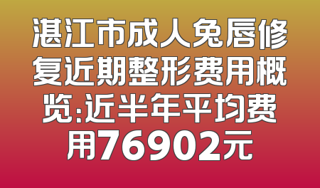 湛江市成人兔唇修复近期整形费用概览：近半年平均费用76902元
