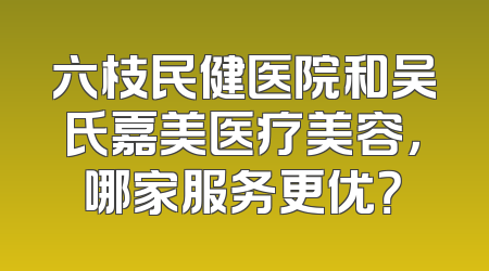 六枝民健医院和吴氏嘉美医疗美容，哪家服务更优？