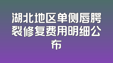湖北地区单侧唇腭裂修复费用明细公布