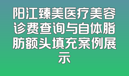 阳江臻美医疗美容诊费查询与自体脂肪额头填充案例展示