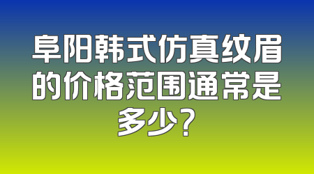 阜阳韩式仿真纹眉的价格范围通常是多少？