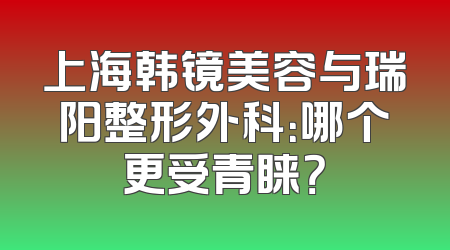 上海韩镜美容与瑞阳整形外科：哪个更受青睐？
